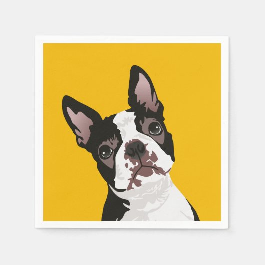 Schattigee Boston Terrier Dog voor Boston Terrier- Servet (Voorkant)