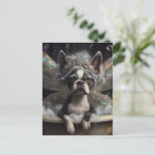 Schattigee Boston Terrier Fairy in een bubbelbad Briefkaart (Staand voorkant)