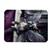 Schattigee Boston Terrier Fairy in een Paarse badk Magneet (Horizontaal)