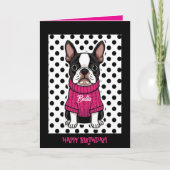 Schattigee Boston Terrier gepersonaliseerde gevouw Kaart (Voorkant)