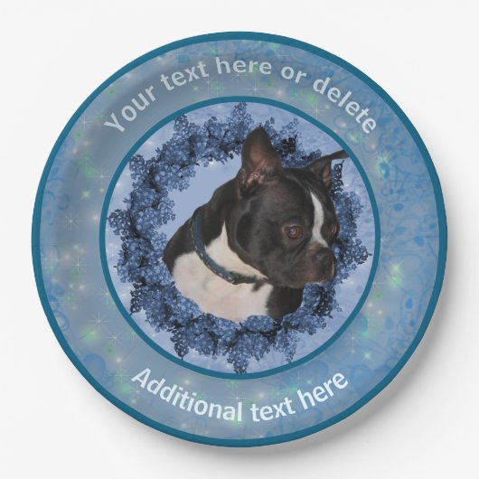 Schattigee Boston Terrier gepersonaliseerde partij Papieren Bordje (Voorkant)