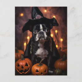 Schattigee Boston Terrier Halloween Briefkaart