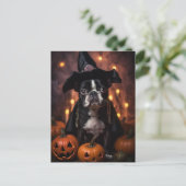 Schattigee Boston Terrier Halloween Briefkaart (Staand voorkant)