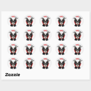 Schattigee Boston Terrier Hondenliefhebbers Hallow Ronde Sticker