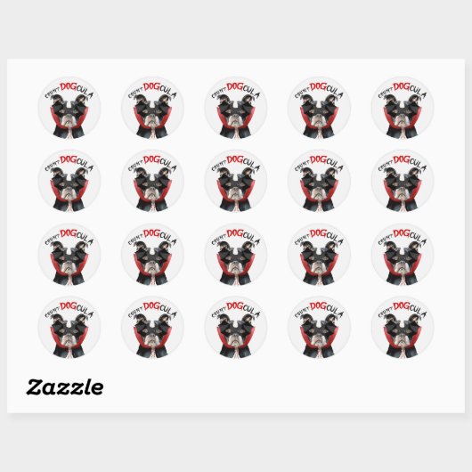 Schattigee Boston Terrier Hondenliefhebbers Hallow Ronde Sticker (Vel)