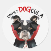 Schattigee Boston Terrier Hondenliefhebbers Hallow Ronde Sticker (Voorkant)