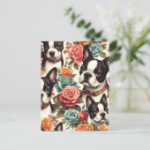 Schattigee Boston Terrier Illustratie Briefkaart (Staand voorkant)