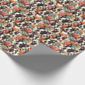 Schattigee Boston Terrier Illustratie Cadeaupapier (Hoek)