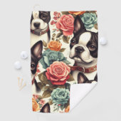 Schattigee Boston Terrier Illustratie Golfhanddoek (Insitu)