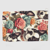 Schattigee Boston Terrier Illustratie Golfhanddoek (Horizontaal)