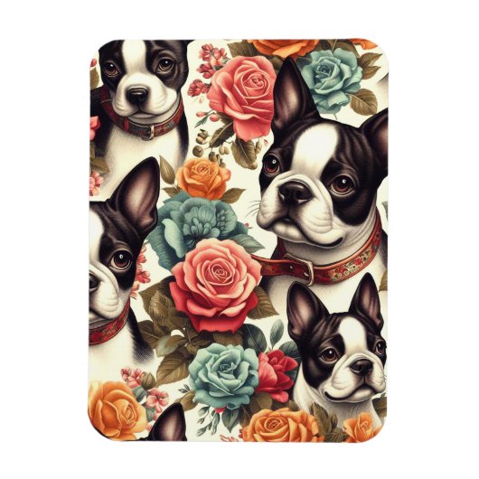 Schattigee Boston Terrier Illustratie Magneet (Verticaal)