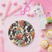 Schattigee Boston Terrier Illustratie Papieren Bordje (Feest)