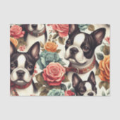 Schattigee Boston Terrier Illustratie Tissuepapier (Voorkant)
