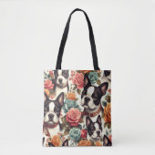 Schattigee Boston Terrier Illustratie Tote Bag (Voorkant)
