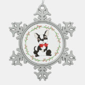 Schattigee Boston Terrier Ornament Kerst (Voorkant)