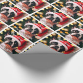 Schattigee Boston Terrier Puppy met Santa Hat Cadeaupapier (Hoek)