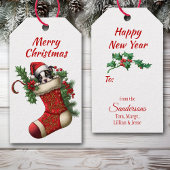 Schattigee Boston Terrier Puppy Peeking Cadeaulabel