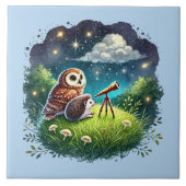 Schattigee bosuil egels tegeltje (Voorkant)