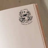 Schattigee bosvos, bibliotheek ex libris rubberstempel