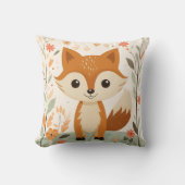 Schattigee bosvos, genderneutraal kussen voor kind (Voorkant)