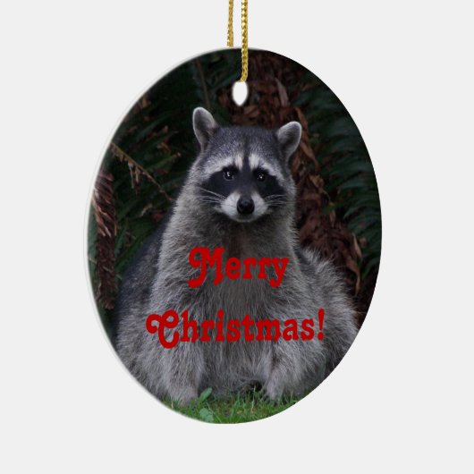 Schattigee boswasbeer kerst keramisch ornament (Rechts)