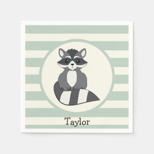 Schattigee boswasbeer; licht salie groen servetten (Voorkant)