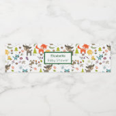 Schattigee boswezens dierlijk Baby shower Waterfles Etiket (Enkel label)