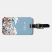 Schattigee botanische elegante wilde bloemen geper bagagelabel (Voorkant horizontaal)