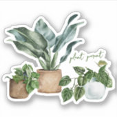 Schattigee Botanische groen Plant Ouder Vinyl Stic Sticker (Voorkant)