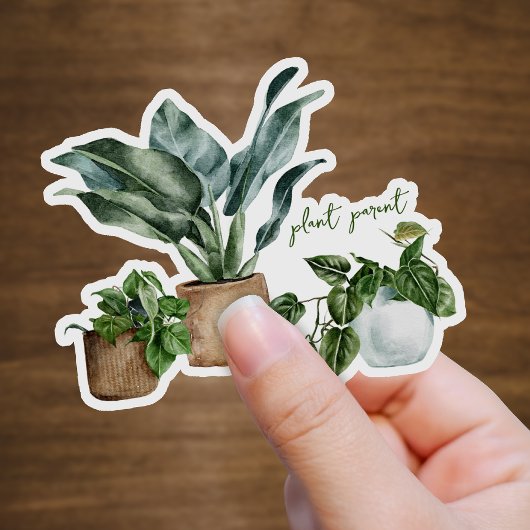 Schattigee Botanische groen Plant Ouder Vinyl Stic Sticker