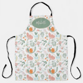 Schattigee botanische pastel bloemmotief groene na schort (Voorkant)