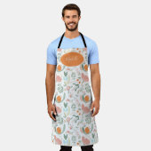 Schattigee botanische pastel bloemmotief oranje na schort (Gedragen)