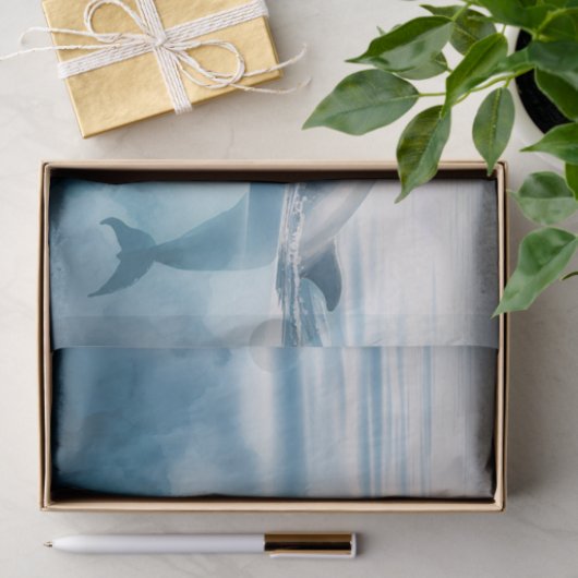 Schattigee Bottlenose Dolfijn Waterverf Decoupage Tissuepapier (Geschenk)