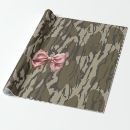 Schattigee Bottomland Camo Esthetische Roze Ribbon Cadeaupapier