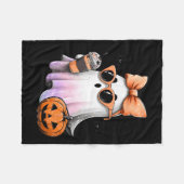 Schattigee Bougie Ghost Coffee Pumpkin Spooky Seas Fleece Deken (Voorkant (Horizontaal))