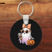 Schattigee Bougie Ghost Coffee Pumpkin Spooky Seas Sleutelhanger (Voorkant)