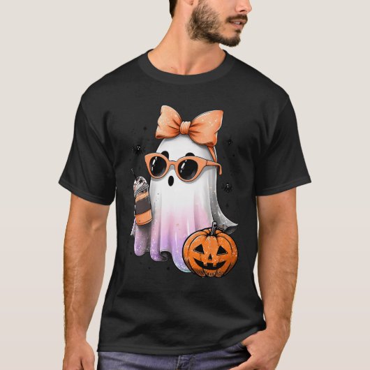 Schattigee Bougie Ghost Coffee Pumpkin Spooky Seas T-shirt (Voorkant)