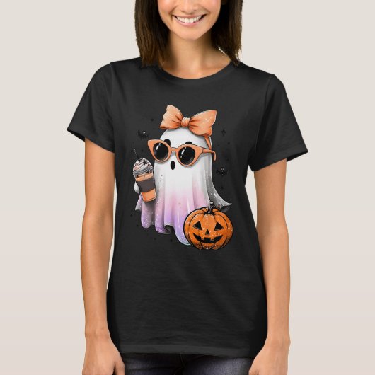 Schattigee Bougie Ghost Coffee Pumpkin Spooky Seas T-shirt (Voorkant)