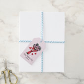 Schattigee bouquet harten polka dot Valentijnsdag Cadeaulabel (Met Touw)