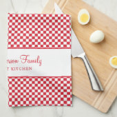 Schattigee Bourgogne Rood Wit Frans Plaid Check Go Theedoek (Quarter Fold)