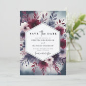 Schattigee Bourgondische bruiloft Save The Date (Staand voorkant)