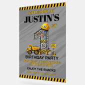 Schattigee bouw 1e verjaardagsfeest acryl bord (Hoek)