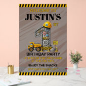 Schattigee bouw 1e verjaardagsfeest acryl bord (Huwelijk)