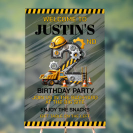 Schattigee bouw 2e verjaardag acryl bord