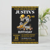 Schattigee bouw 2e verjaardag kaart (Staand voorkant)