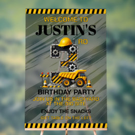 Schattigee bouw 3e verjaardag acryl bord