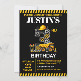 Schattigee bouw 3e verjaardag kaart