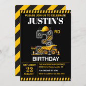 Schattigee bouw 3e verjaardag kaart (Voorkant / Achterkant)