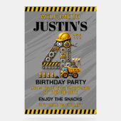 Schattigee bouw 4e verjaardag acryl bord (Voorkant)