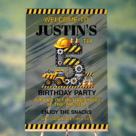 Schattigee bouw 5e verjaardag acryl bord